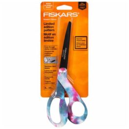 Fiskars Premier Bent Deco Non Stick Scissors 8in Pink & Blue Tie Dye