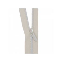 Zipper by the Yard: White #3 Nylon Nickel Coil Zippers