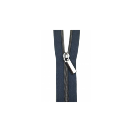 Zipper by the Yard: Navy #5 Nylon Gunmetal Coil Zippers