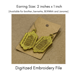 Digitized Embroidery File- Lantern Earrings