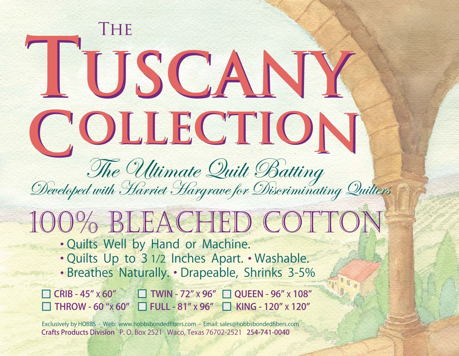100% Cotton Bleached by Tuscany – Queen Sized