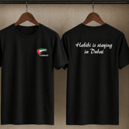 Habibi Is Staying in Dubai- Black Tee