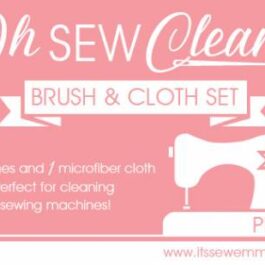Oh Sew Clean Brush and Cloth Set Pink